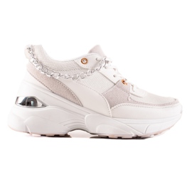 Ideal Shoes Zapatillas Con Cadena blanco Ideal Shoes Zapatillas Con Cadena blanco