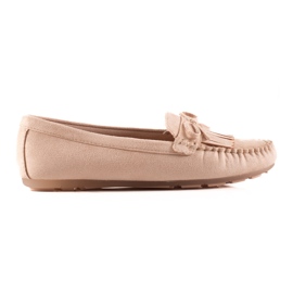 Mocasines con lazo beige