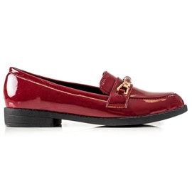 Small Swan Zapatos brogue lacados en burdeos rojo