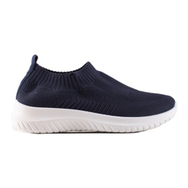 TRENDI Zapatos cómodos sin cordones azul marino