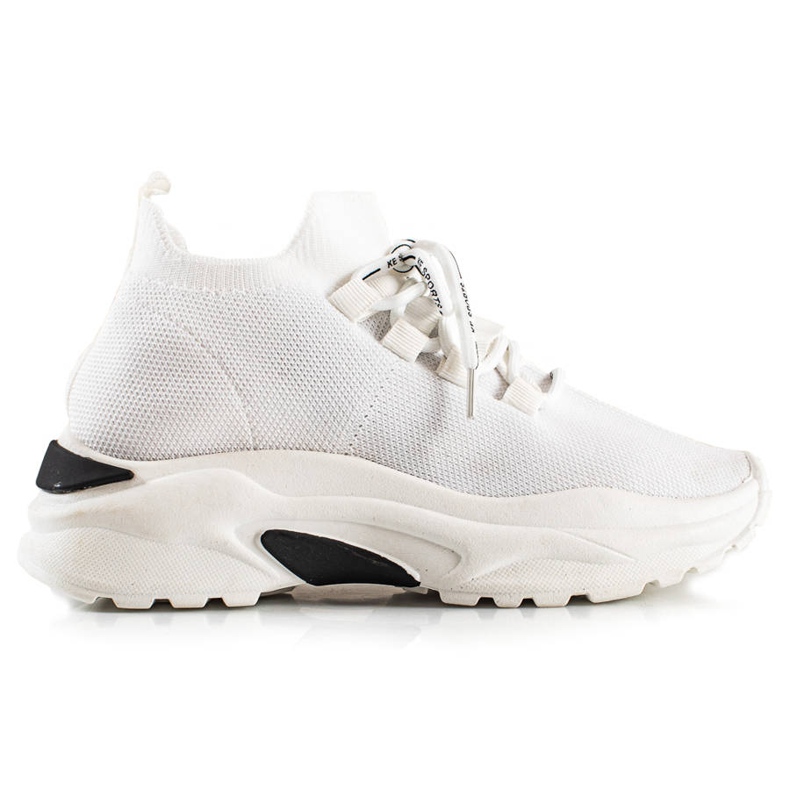 TRENDI Zapatillas Atadas En La Plataforma blanco
