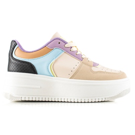 TRENDI Zapatillas de deporte de moda coloridas beige multicolor