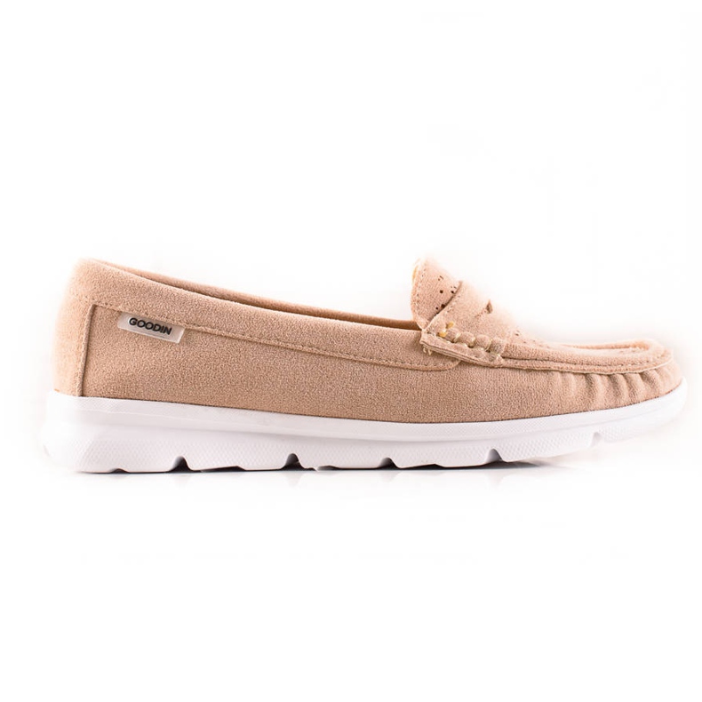 Goodin Mocasines con estampado calado beige