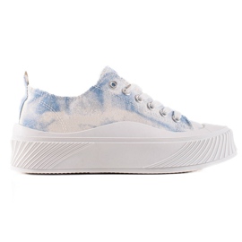 Seastar Zapatillas de deporte de moda en una plataforma ancha blanco azul