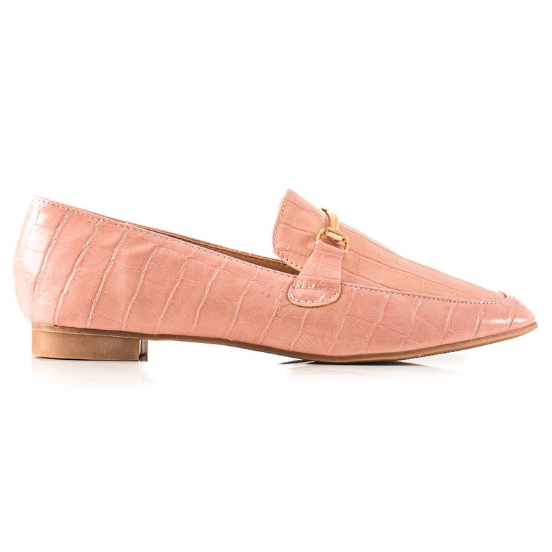 Encor Mocasines elegantes con piel ecológica rosado
