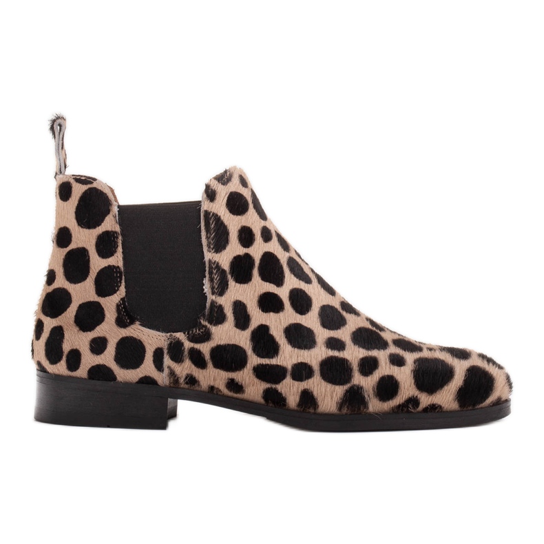 Marco Shoes Botín de piel con pelo natural 2210B-1283-1 beige