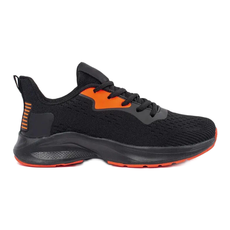TRENDI Zapatos deportivos atados negro amarillo