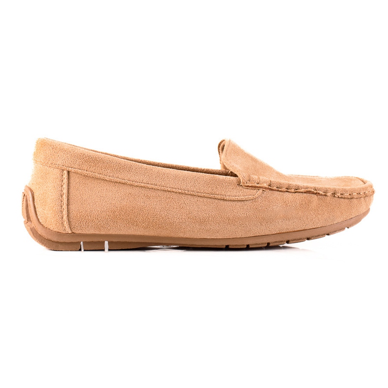 SHELOVET Mocasines de gamuza cómodos beige