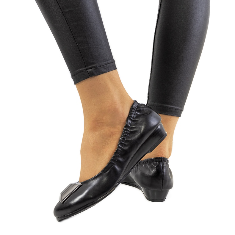 BM Bailarinas negras en la cuña Sofia negro