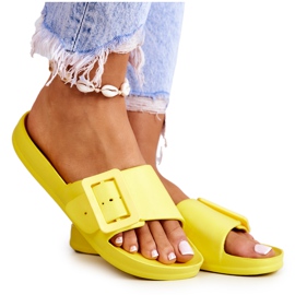 Big Star Pantuflas Mujer Estrella Grande con Hebilla FF274A392 Amarillo