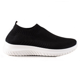 TRENDI Zapatillas cómodas sin cordones negro