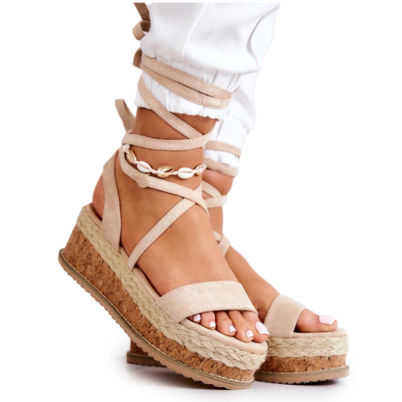FB2 Sandalias Alpargatas Cuña Ante Shanny Beige