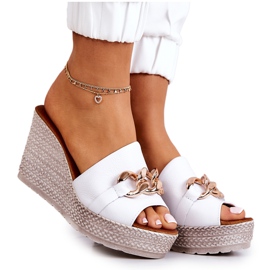Lewski Shoes Babucha piel cuña Lewski 3062 Blanco