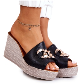 Lewski Shoes Babucha piel cuña Lewski 3062 Negro