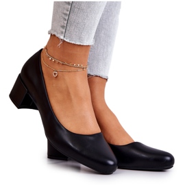 Zapatos De Salón De Piel En Un Pilar Sergio Leone PB291 Negro