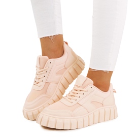 Zapatillas rosas con suela alta de Morico rosado