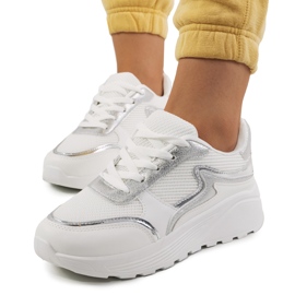 Deportivas blancas Basemat para mujer blanco plata