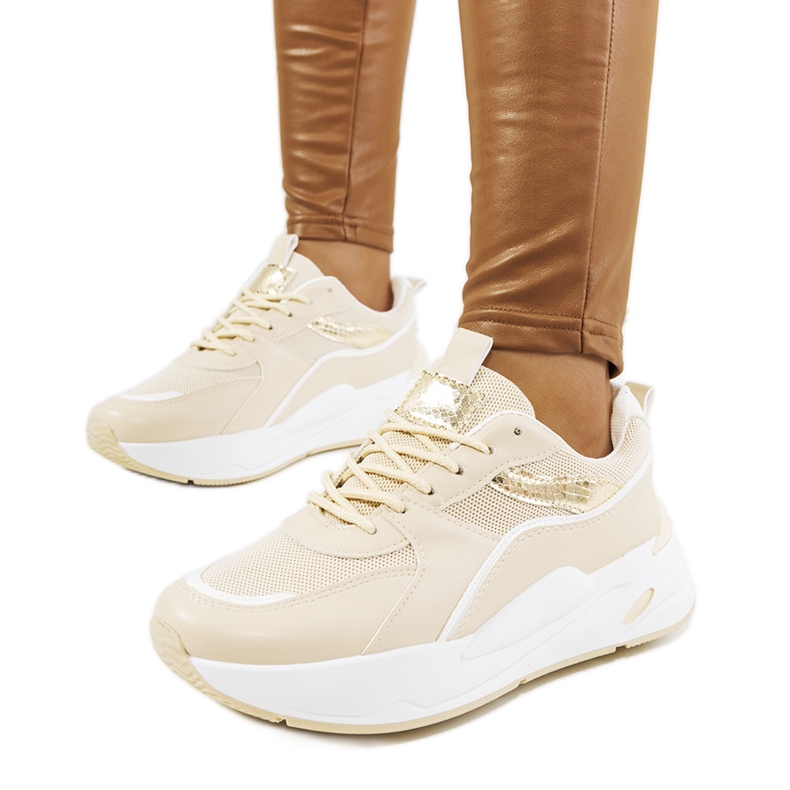 Deportivas Nazaria beige dorado