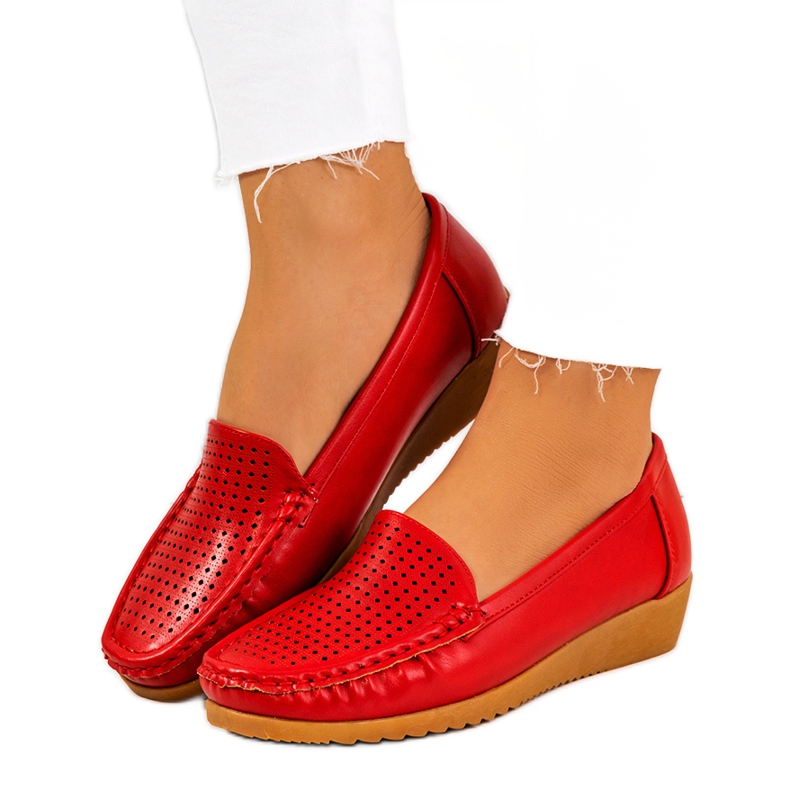 Mocasines rojos en el tacón de cuña Dalal Mocasines rojos en el tacón de cuña Dalal