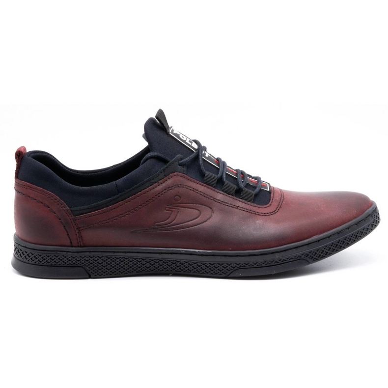 Polbut Zapato casual hombre piel K24 grano burdeos rojo