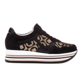 Marco Shoes Deportivas con suela gruesa de ante natural 2228P-1285-041-001-1 negro