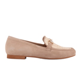 Marco Shoes Mocasines con adorno dorado beige