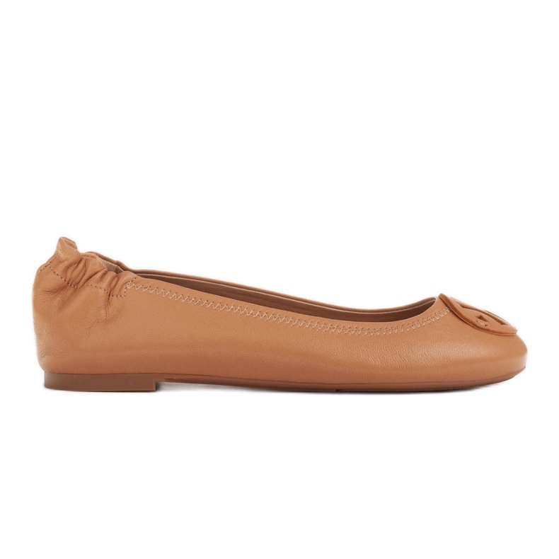 Marco Shoes Bailarinas con adorno de piel plana marrón
