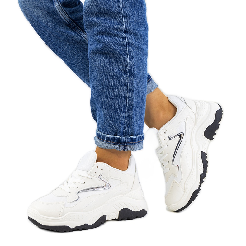 Deportivas Badillo blanco brillante plata Deportivas Badillo blanco brillante plata