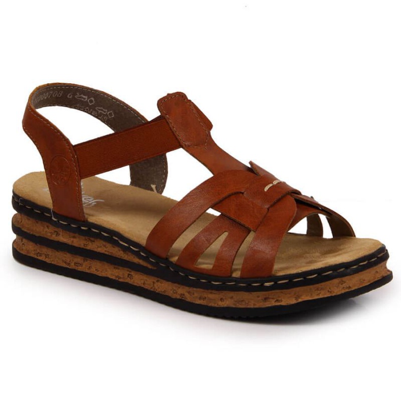 Sandalias cuña Rieker W 62918-22 marrón