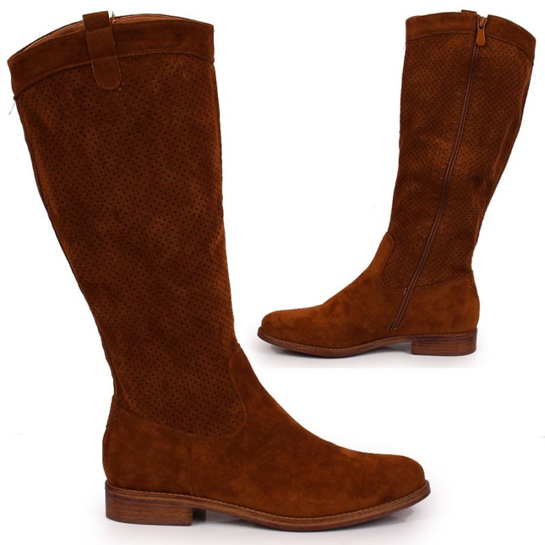 Botas primavera calado S. Barski W OLI139B camel marrón Botas primavera calado S. Barski W OLI139B camel marrón