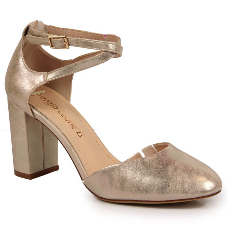Sandalias en el puesto de Sergio Leone W SK364A oro dorado