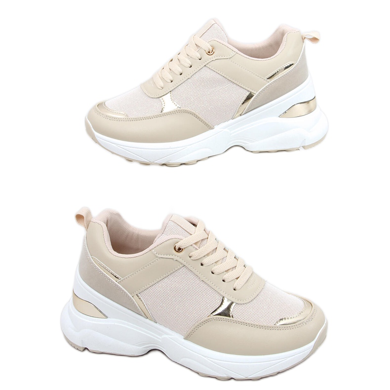 Deportivas con cuña oculta Dafne Beige Deportivas con cuña oculta Dafne Beige