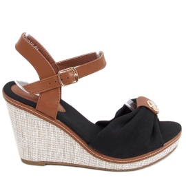 Sandalias cuña Leyla Negras marrón