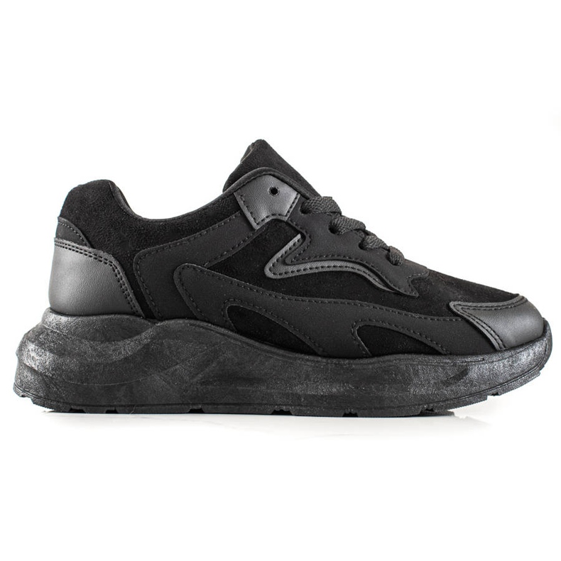 TRENDI Zapatillas de gamuza negro