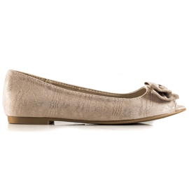 Goodin Bailarinas Punta Abierta Con Lazo beige