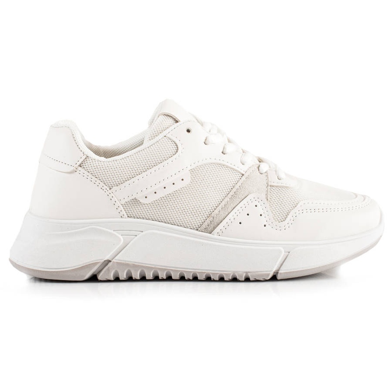 Ideal Shoes Zapatillas blancas en la plataforma blanco