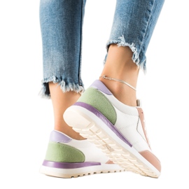 TRENDI Zapatos deportivos coloridos blanco multicolor