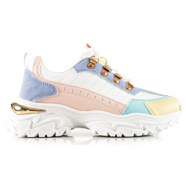 TRENDI Zapatillas coloridas con estilo blanco multicolor