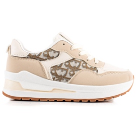 TRENDI Zapatillas Atadas En La Plataforma beige TRENDI Zapatillas Atadas En La Plataforma beige