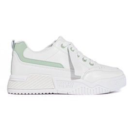 TRENDI Zapatillas con moda de cuero ecológico blanco