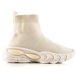 TRENDI Zapatillas de deporte con estilo con un calcetín beige