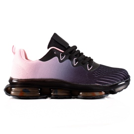 TRENDI Zapatos deportivos en una plataforma de goma negro rosado