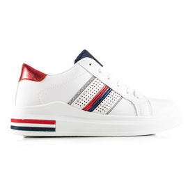 TRENDI Zapatos deportivos blancos casuales