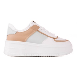 TRENDI Zapatillas de deporte de moda en una plataforma ancha multicolor