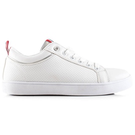 TRENDI Zapatos deportivos clásicos hechos de cuero ecológico. blanco