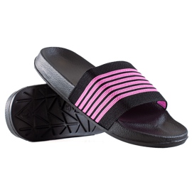 SUPER COOL Pantuflas Rayas negro rosa