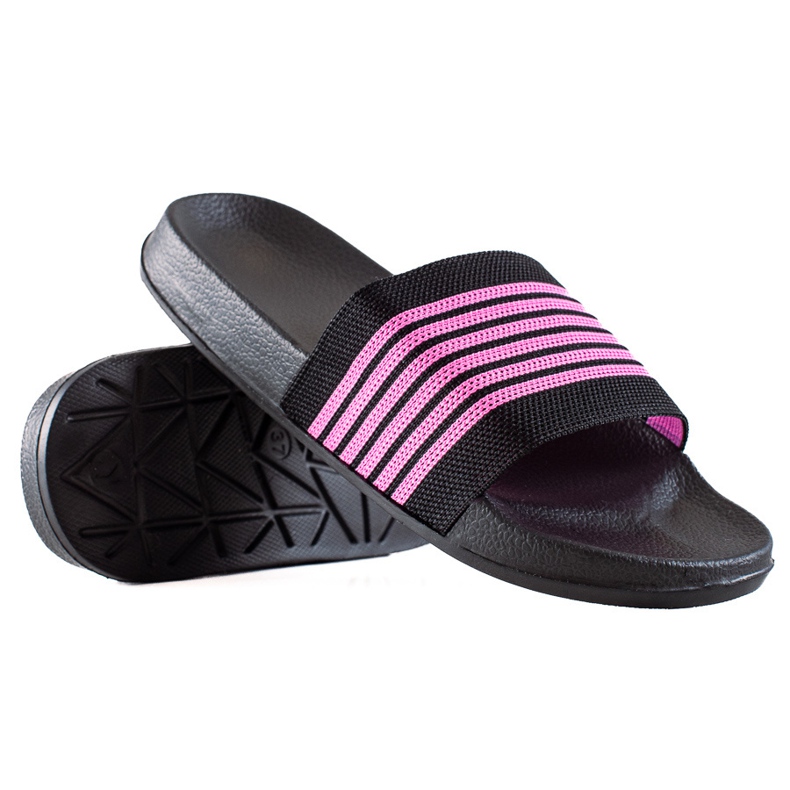 SUPER COOL Pantuflas Rayas negro rosado