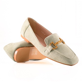 Lovit Mocasines de ante con estilo verde