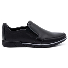 Polbut Slip on de hombre negro 2115 zapatos de cuero