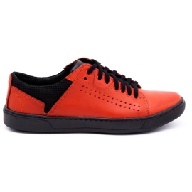 Olivier Zapatos casual hombre piel 933MP rojo